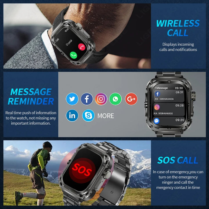 New GPS Tracker Smart Watch Men 2.1'' HD