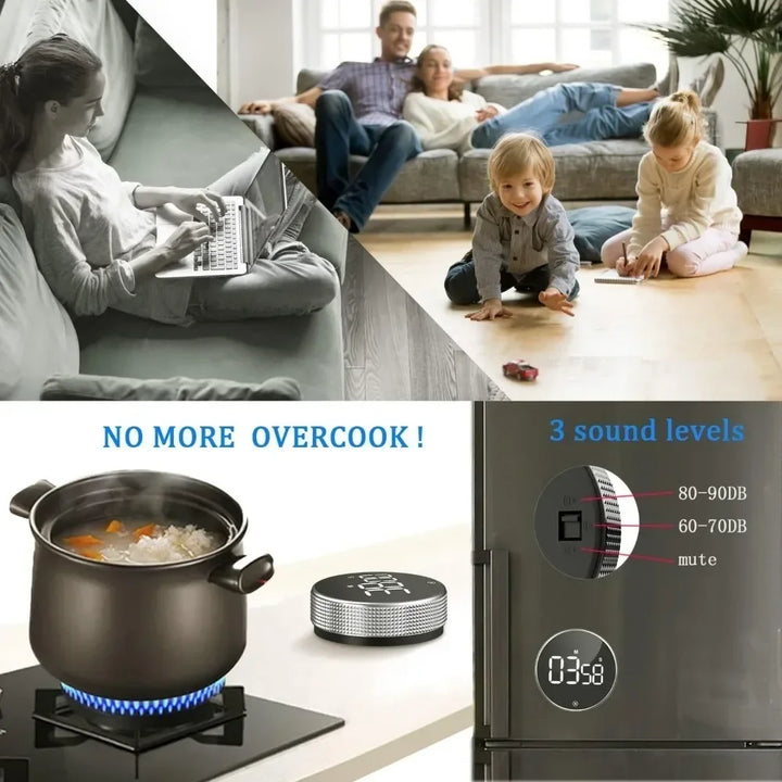 Kitchen Timer Digital Countdown Magnetic Egg Timer for Cooking with Consta