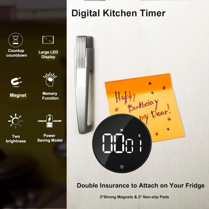 Kitchen Timer Digital Countdown Magnetic Egg Timer for Cooking with Consta